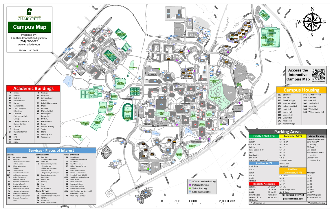 Printable map design used in kiosks across campus.